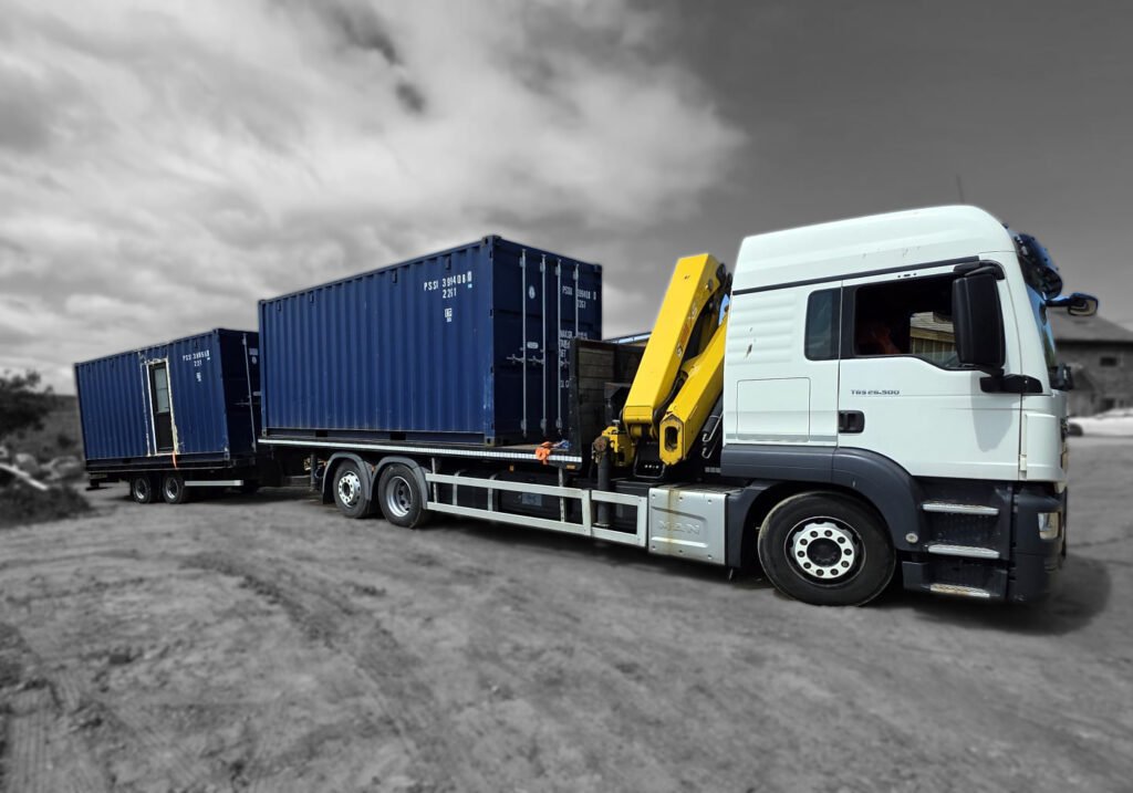 HIAB Loader Crane Lift and Shift Containers